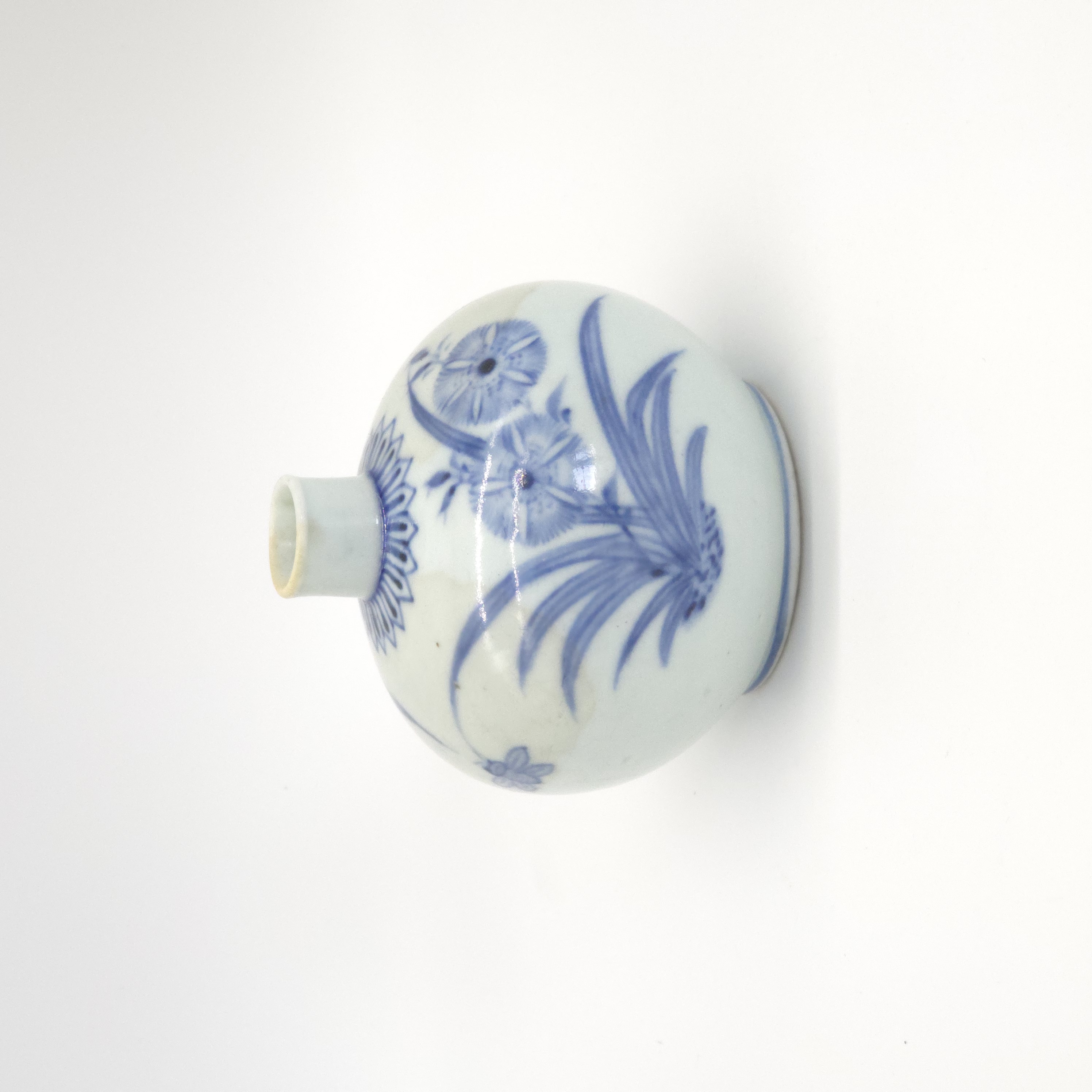 조선 백자청화초충문유병