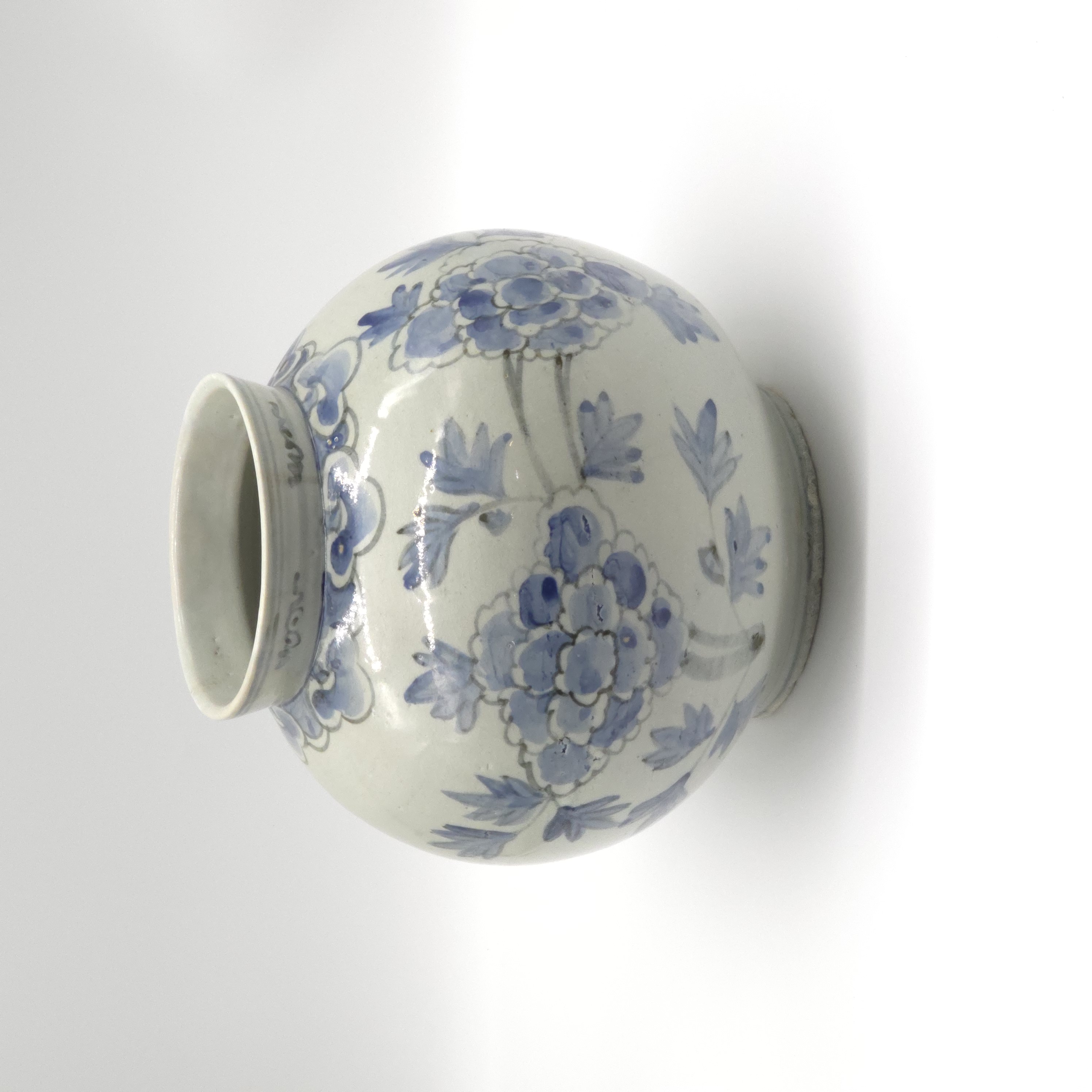 조선 백자청화모란문대형호