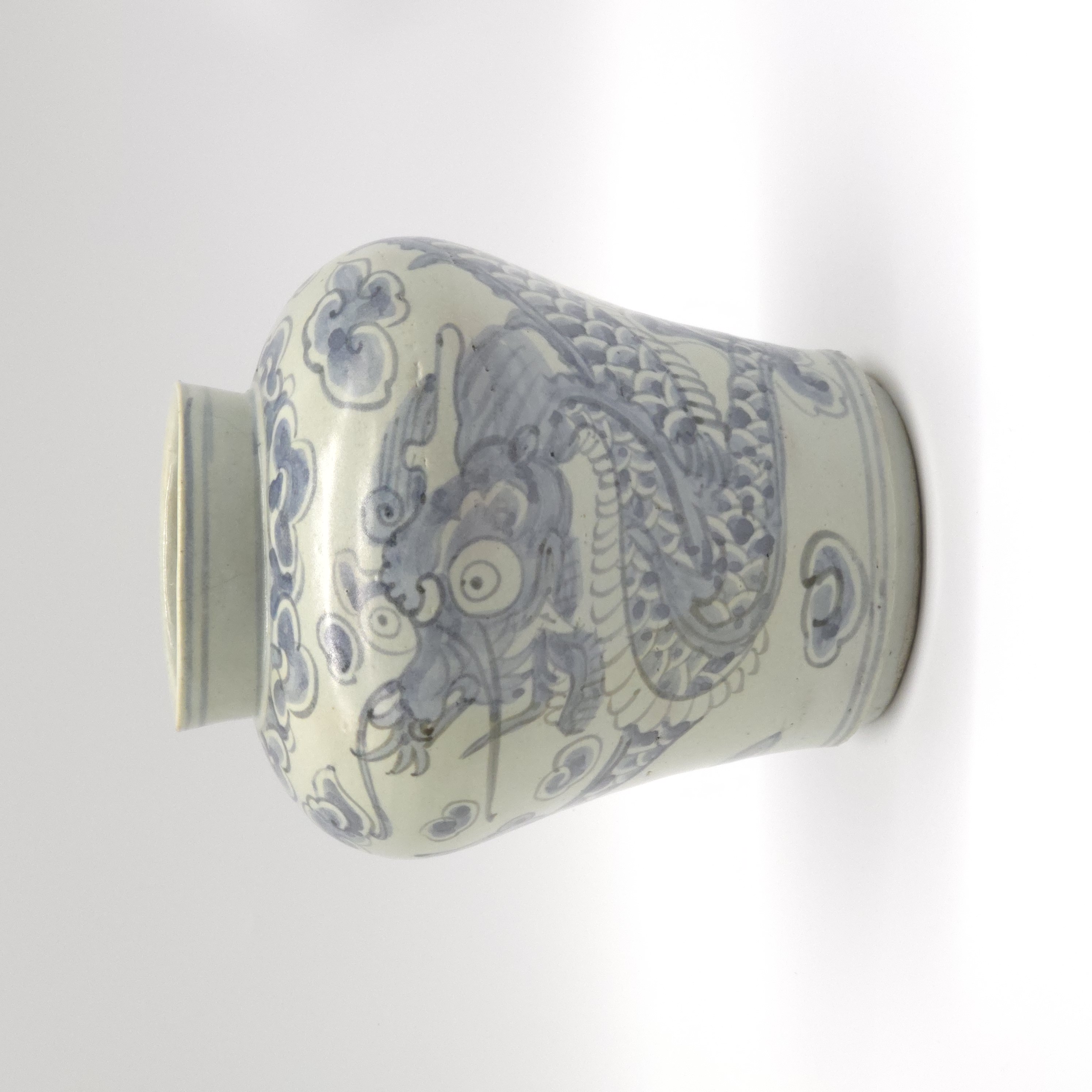 조선 백자청화운룡문입호