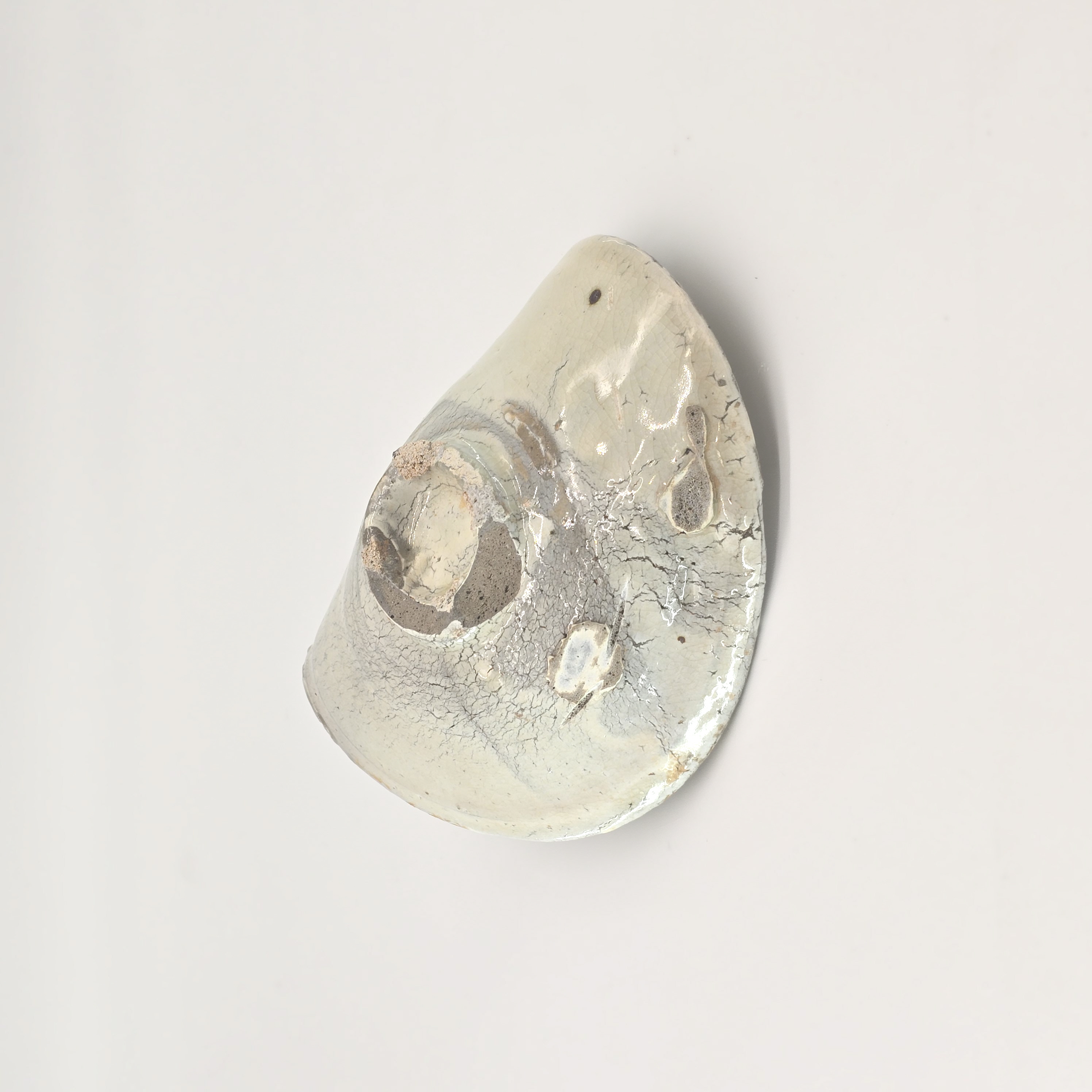 분청사기 덤벙 선형 접시